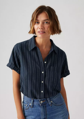 Picture of Darlene Linen Blend Short Sleeve Shirt