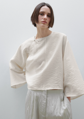 Picture of FLOWING JAPANESE-STYLE CROPPED - Blouse